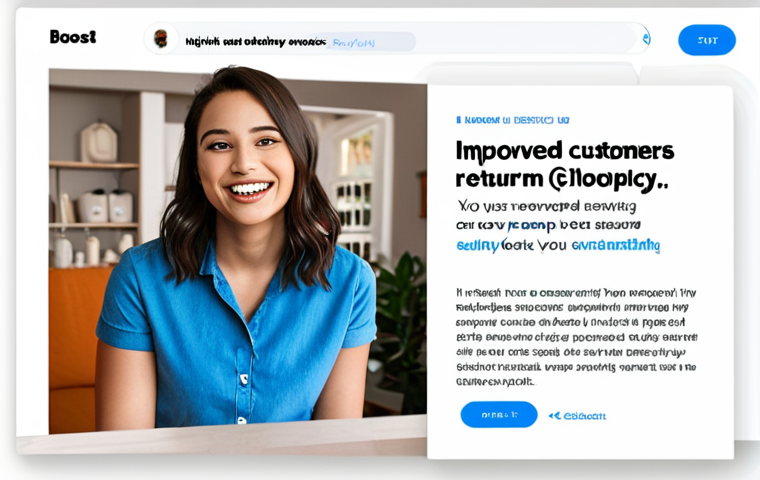 **Image Prompt:** A friendly, helpful AI chatbot interface pops up on a website, instantly answering a customer's question about a product return. The scene is bright and modern, emphasizing speed and efficiency. The customer looks relieved and happy. Text overlay: "Improved Efficiency: Instant Answers, Happy Customers."