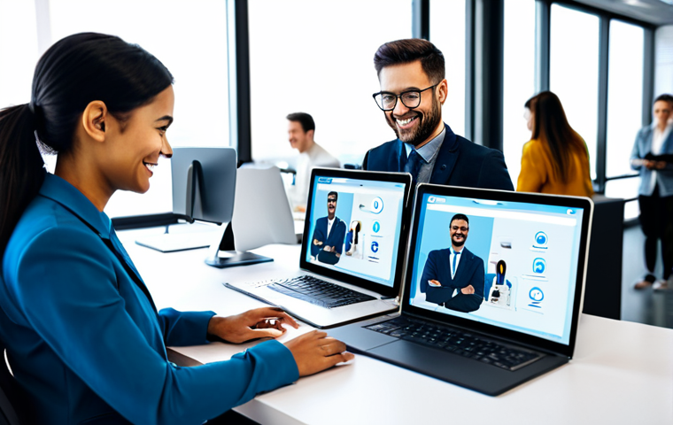 대화형 AI의 시장 수요 변화에 대한 분석 - AI-Powered Customer Service**

A modern office setting with diverse people using laptops and tablets...