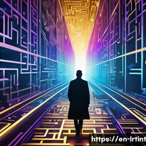 Home 24 대화형 AI 개발 프레임워크의 이점 - **Prompt:** A dynamic digital art piece depicting a person, gender-neutral and dressed in modern pro...