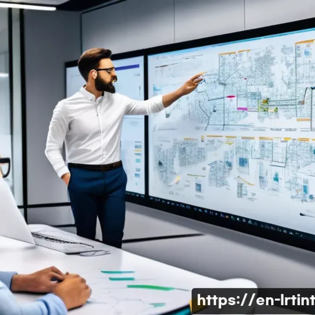 대화형 AI의 사용자 정의 기능 개발 방법 - A modern office scene showing a diverse team of professionals collaboratively designing a conversati...