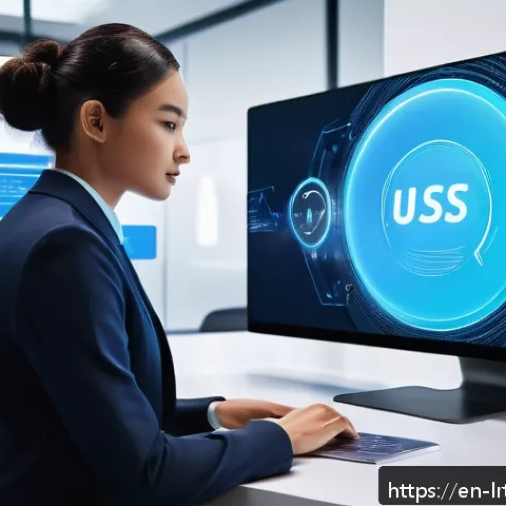 대화형 AI와 머신러닝의 통합 방법 - A futuristic customer support center featuring a sleek AI-driven assistant hologram interacting seam...