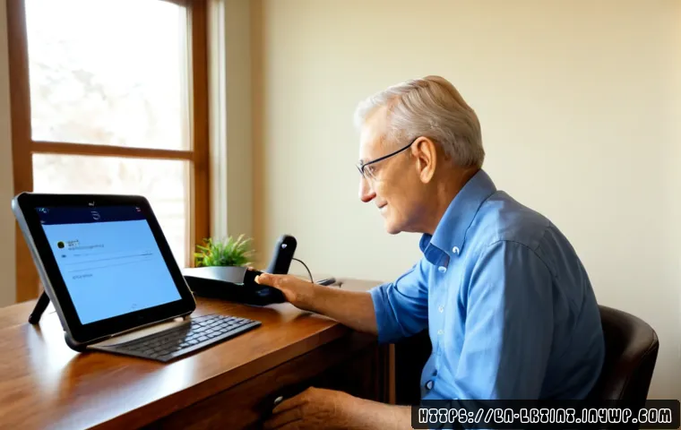 대화형 AI의 사용성 테스트 방법 - Photorealistic usability testing session for a conversational AI, an older adult seated at a clean h...